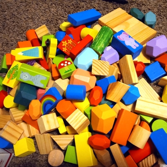 Hand Crafted Other - Huge box of Montessori wooden blocks (152pc)